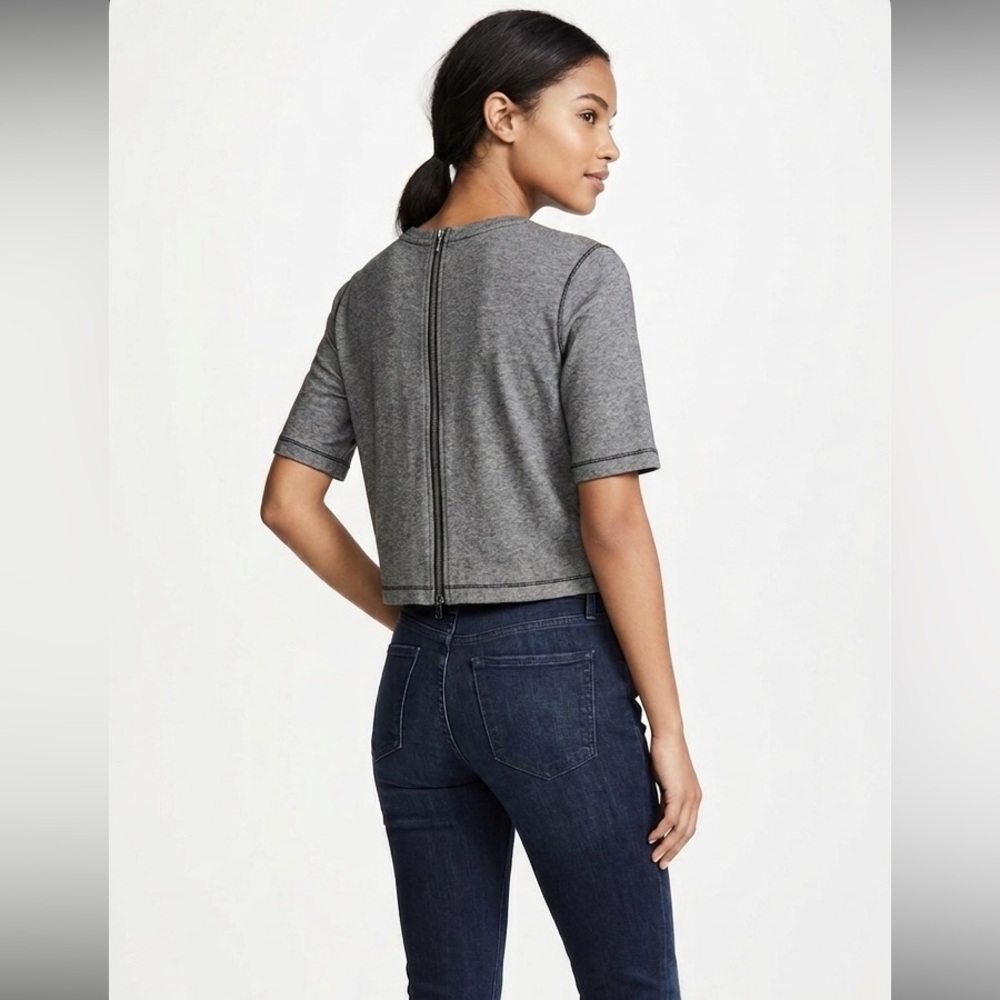 Rag & Bone Quinn Zip Short Sleeve Stripe Top - Picture 2 of 15